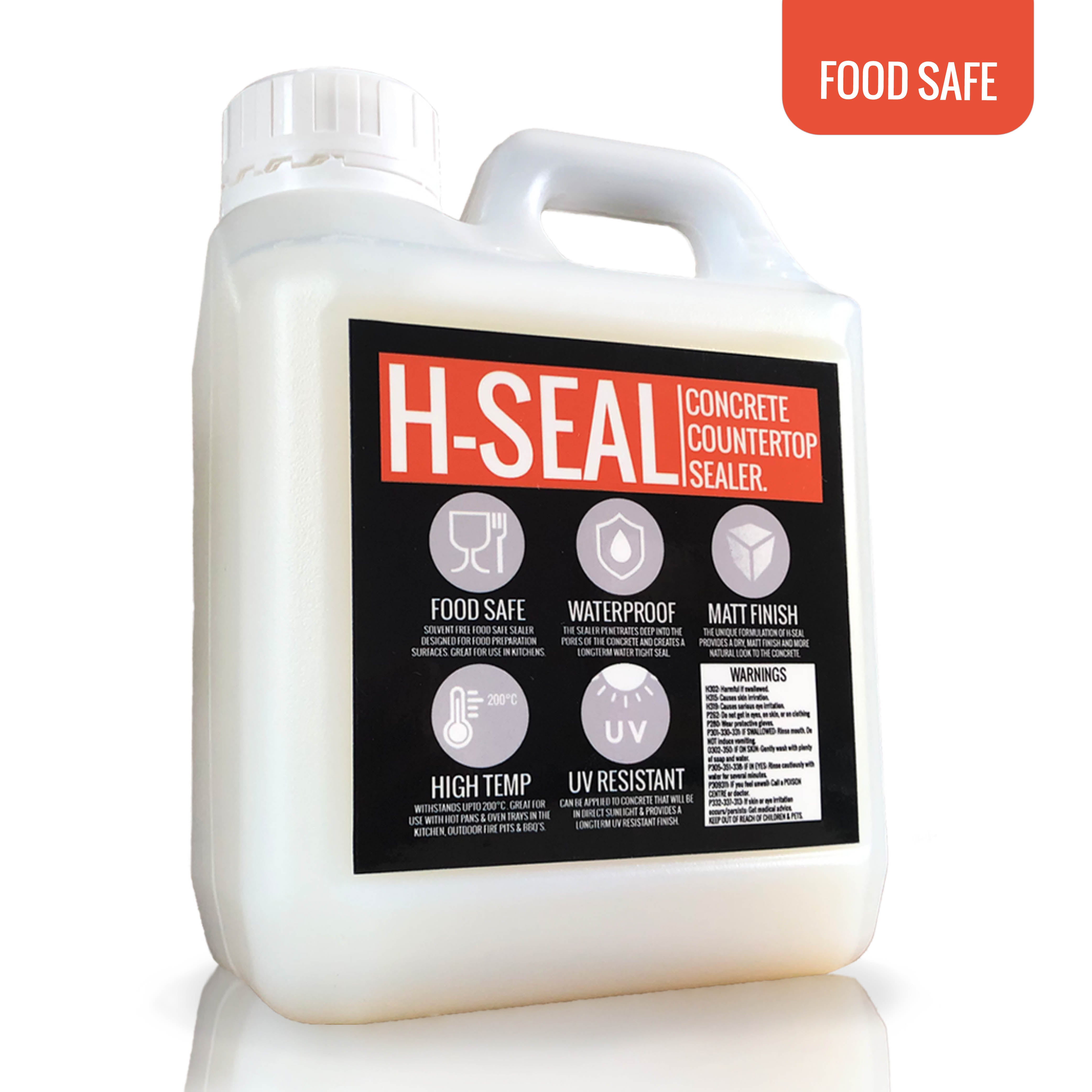 H-SEAL Concrete COUNTERTOP / WORKTOP Sealer | Food Safe | HIGH Temp | MATT Finish | Waterproof | UV Resistant